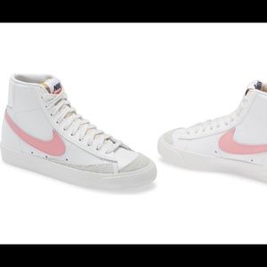 Womens Nike mid blazer ‘77 white with pink swoosh